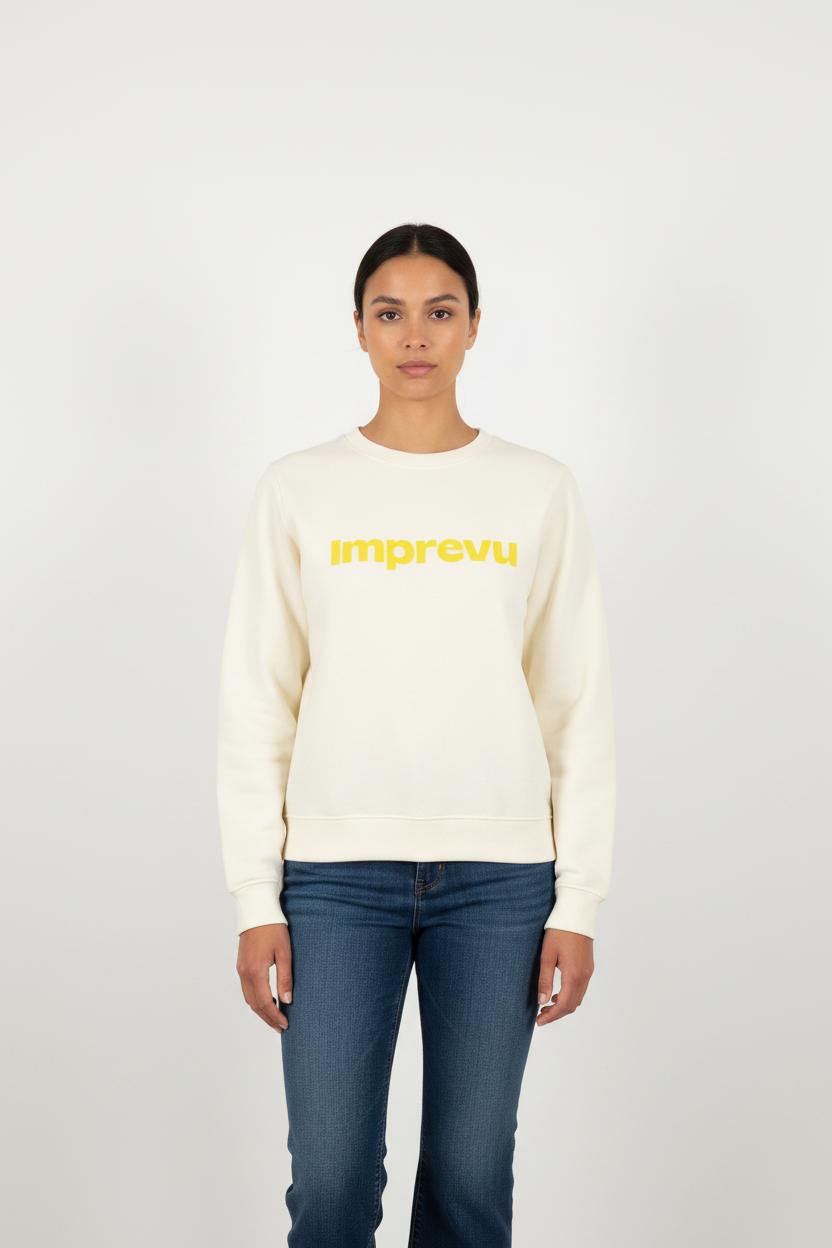 Sweat blanc et jaune - Taille S/36