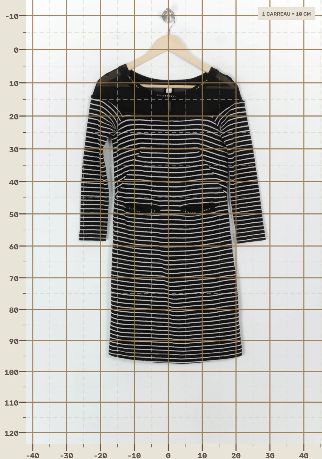 Robe noire rayée - Taille S/36 de la marque One Step | PARAD45202 - Vendu par Paradigme - Image 4