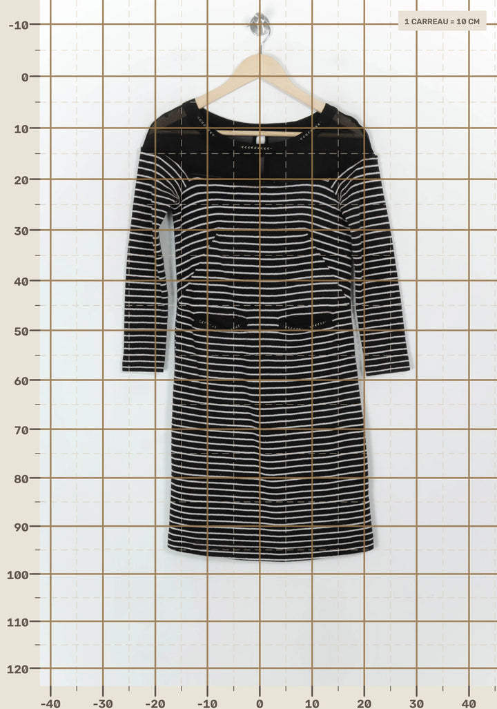 Robe noire rayée - Taille S/36 de la marque One Step | PARAD45202 - Vendu par Paradigme - Image 4