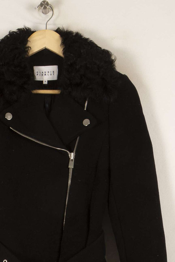 Manteau noir - Taille S/36 de la marque Claudie Pierlot | PARAD45215 - Vendu par Paradigme - Image 2