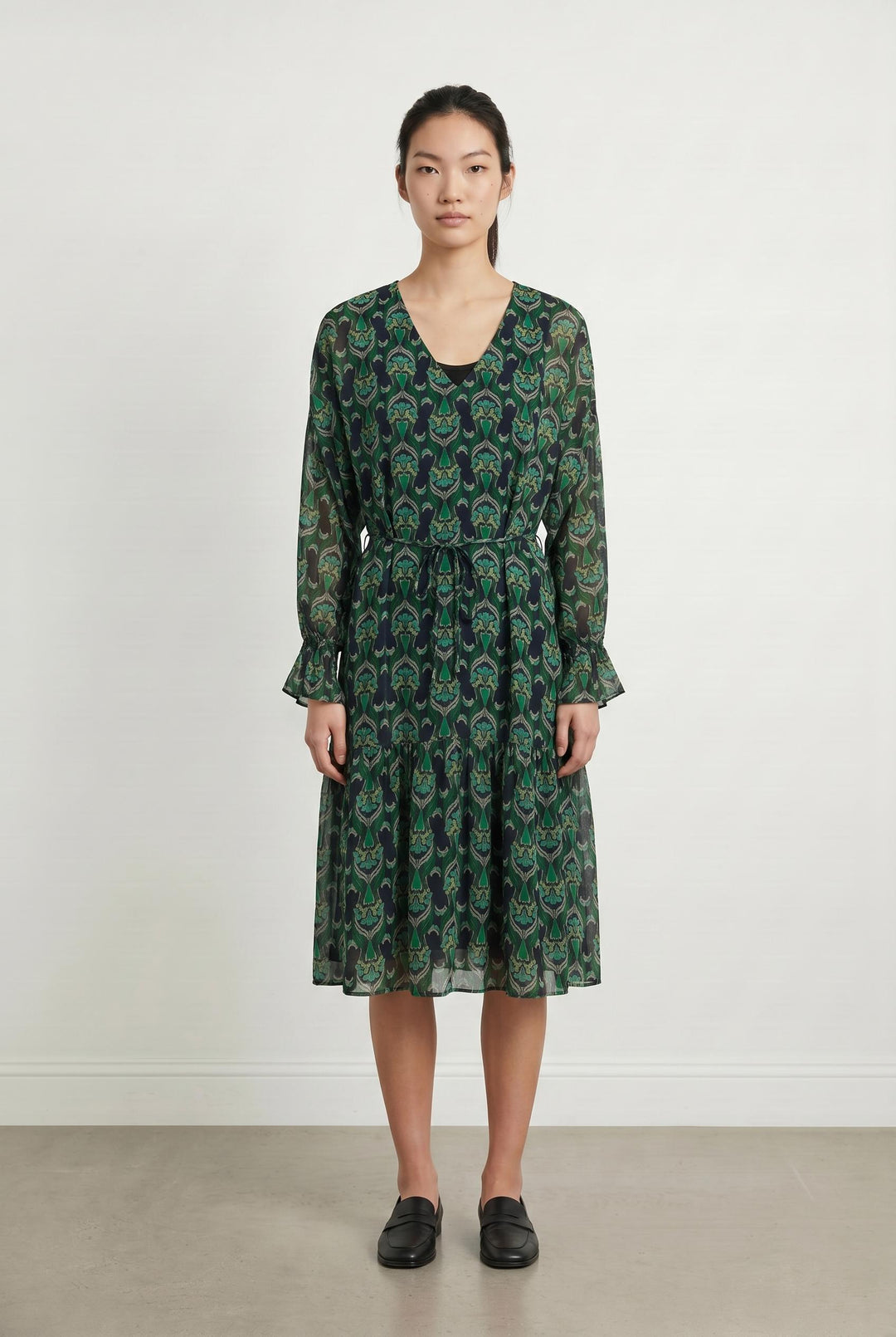 Robe verte à motifs - Taille S/36 de la marque IKKS | PARAD45245 - Vendu par Paradigme - Image 1