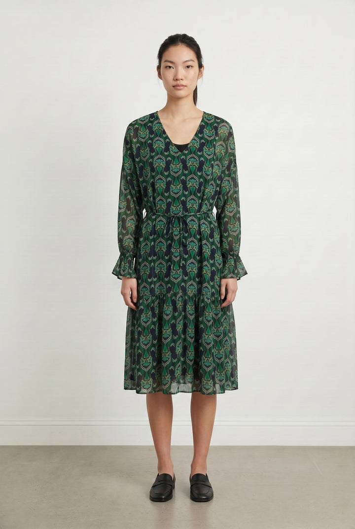 Robe verte à motifs - Taille S/36 de la marque IKKS | PARAD45245 - Vendu par Paradigme - Image 1