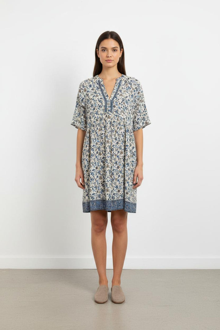 Robe Courte Blanche et Bleue - Taille S/36