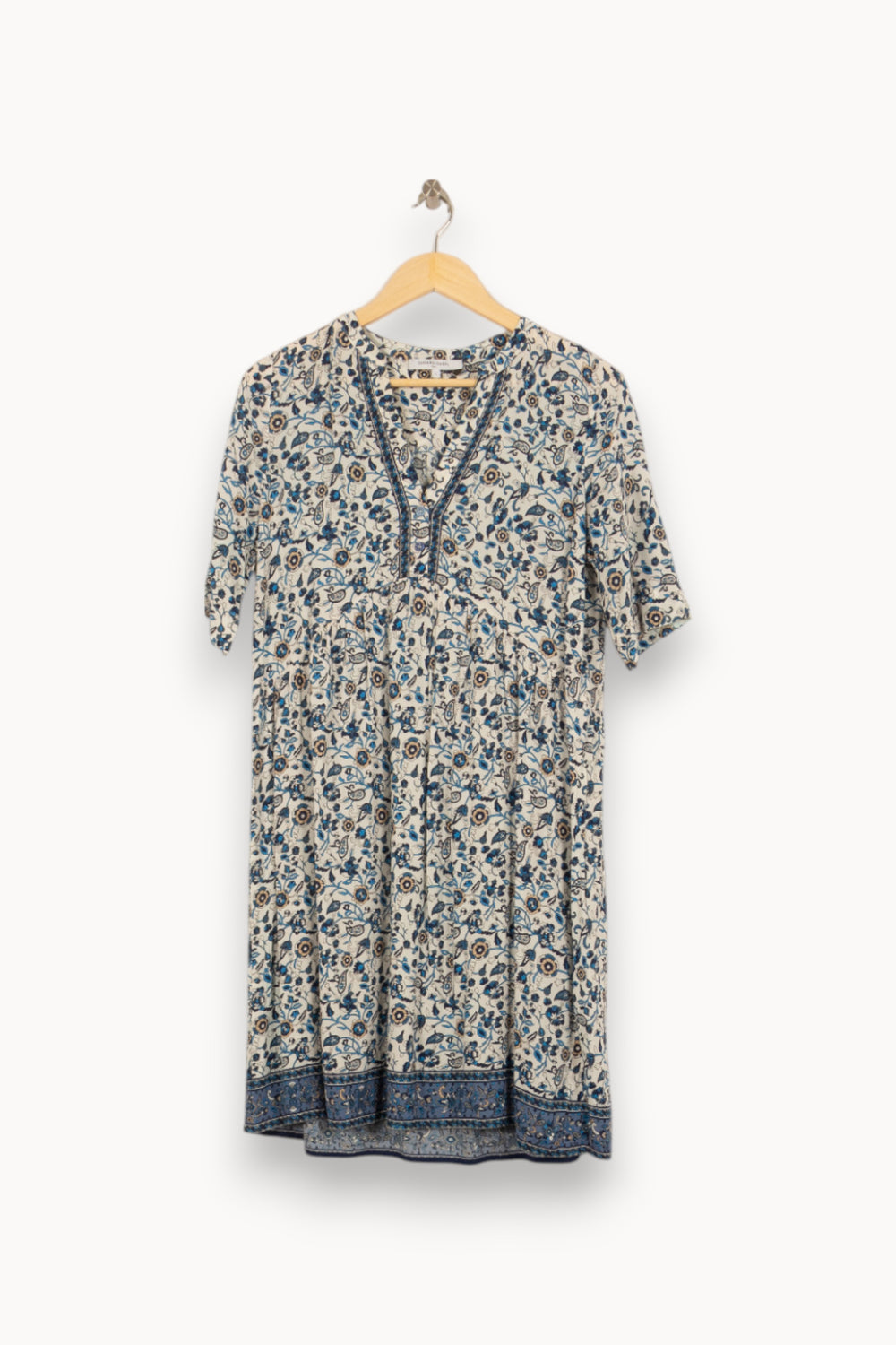 Robe Courte Blanche et Bleue - Taille S/36 de la marque Gerard Darel | PARAD45295 - Vendu par Paradigme - Image 2