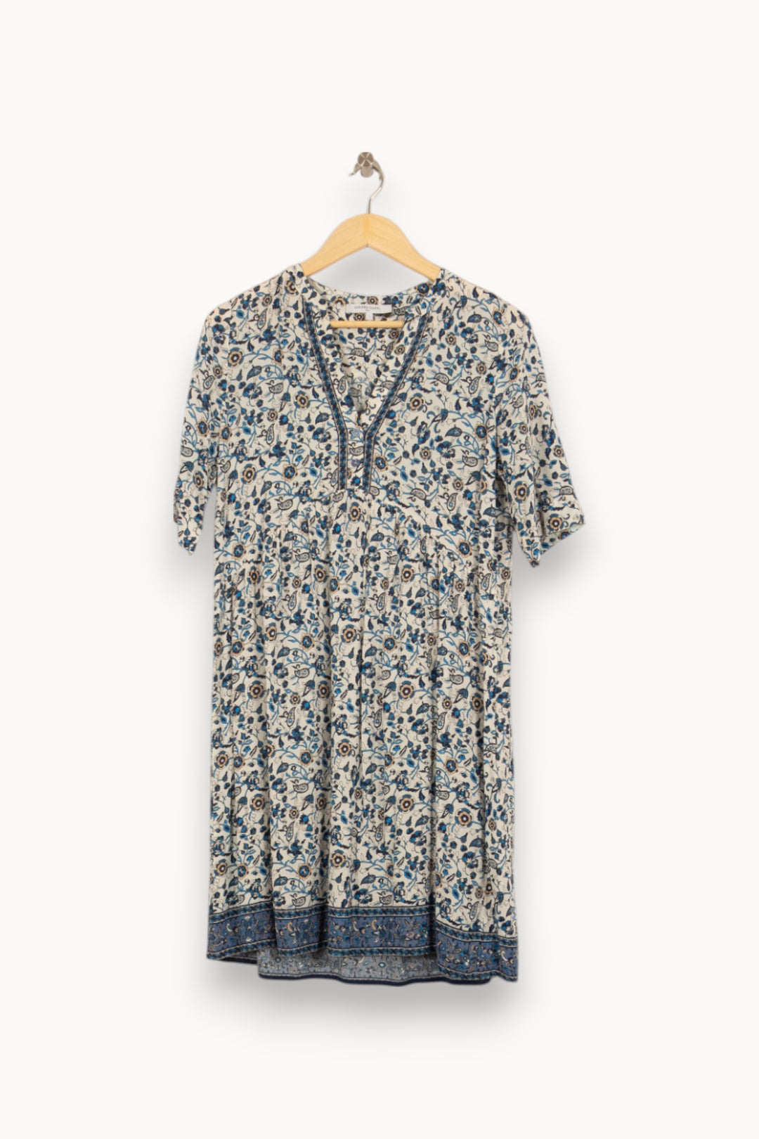 Robe Courte Blanche et Bleue - Taille S/36 de la marque Gerard Darel | PARAD45295 - Vendu par Paradigme - Image 2