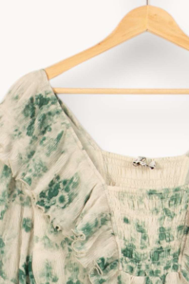 Robe Tie and Dye Verte et Blanche - Taille L/40 de la marque Ganni | PARAD45296 - Vendu par Paradigme - Image 3
