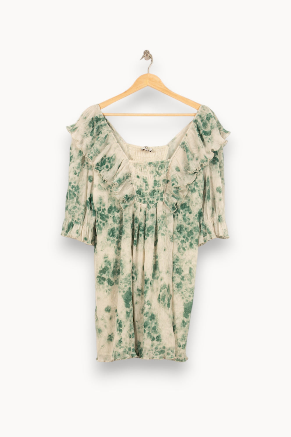 Robe Tie and Dye Verte et Blanche - Taille L/40 de la marque Ganni | PARAD45296 - Vendu par Paradigme - Image 2