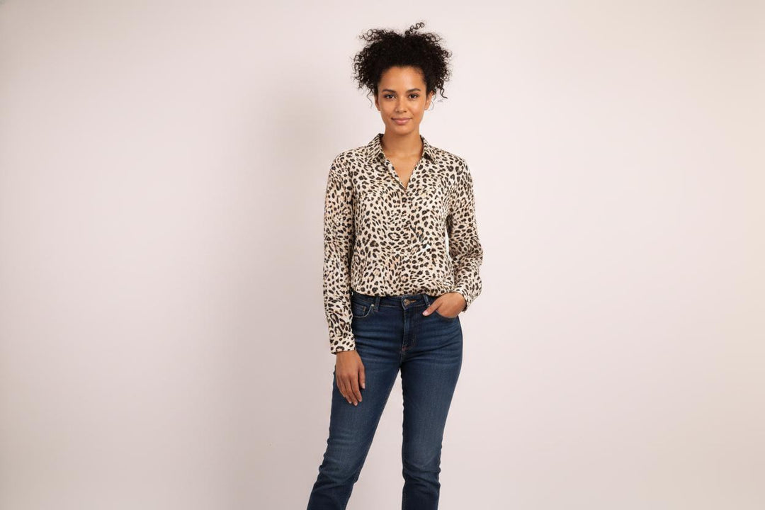 Blouse Léopard Beige et Noir - Taille S/36