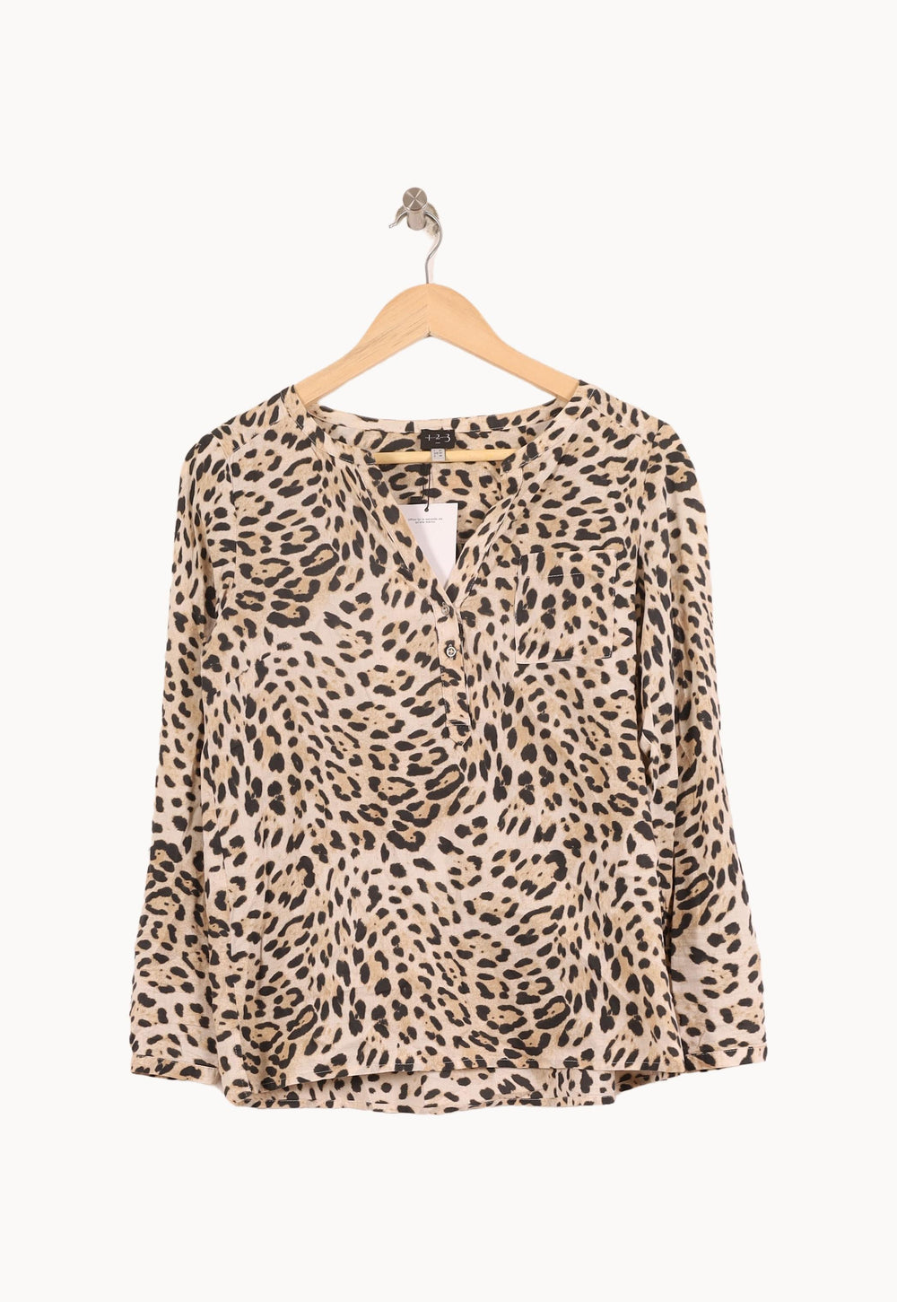 Blouse Léopard Beige et Noir - Taille S/36 de la marque Maison 123 | PARAD45298 - Vendu par Paradigme - Image 2