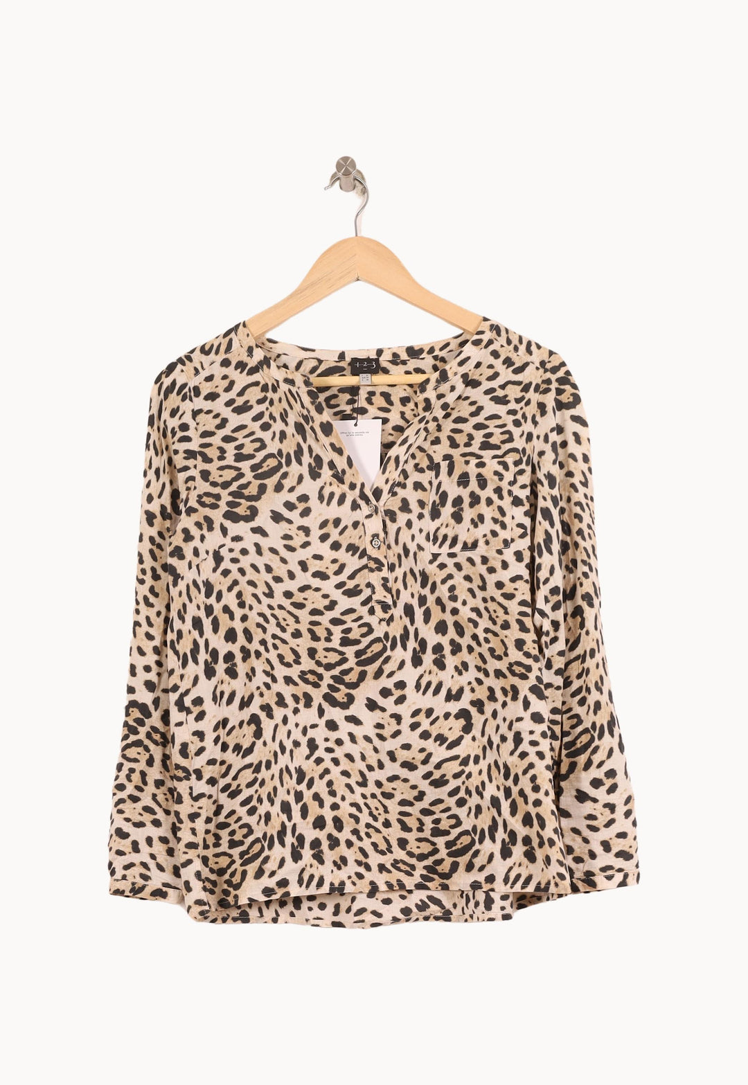 Blouse Léopard Beige et Noir - Taille S/36 de la marque Maison 123 | PARAD45298 - Vendu par Paradigme - Image 2