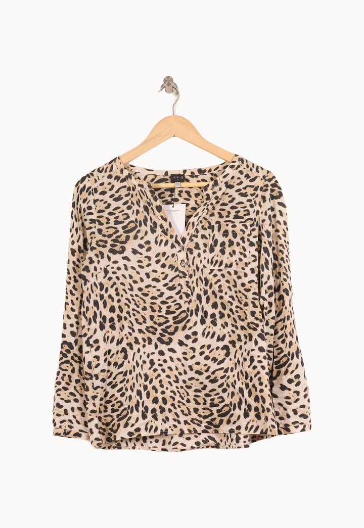 Blouse Léopard Beige et Noir - Taille S/36 de la marque Maison 123 | PARAD45298 - Vendu par Paradigme - Image 2