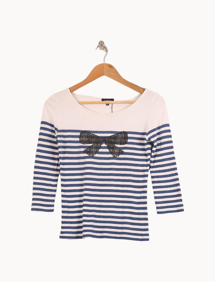 Marinière Bleu et Blanche - Taille S/36 de la marque Caroll | PARAD45301 - Vendu par Paradigme - Image 2