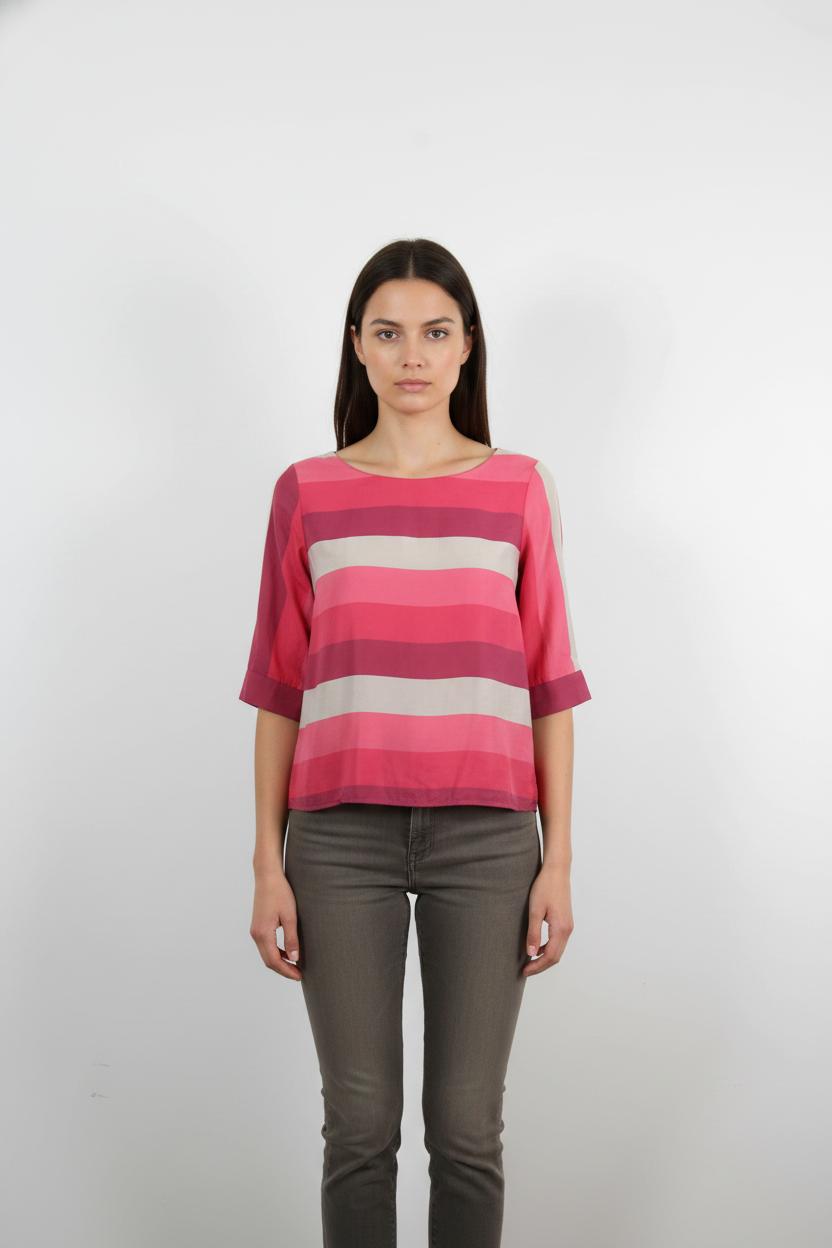 Blouse Rose et Beige - Taille M/38