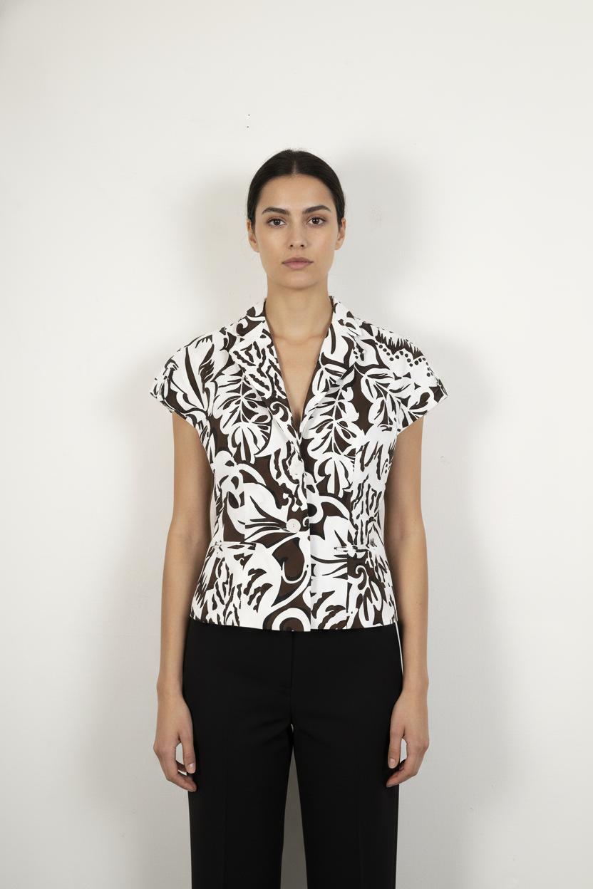 Veste Blanche et Marron - Taille S/36