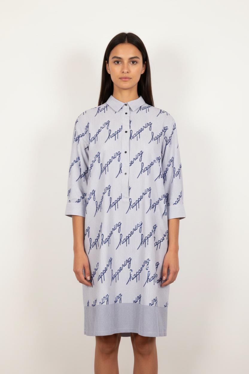 Robe Chemise Bleu et Blanc - Taille XS/34