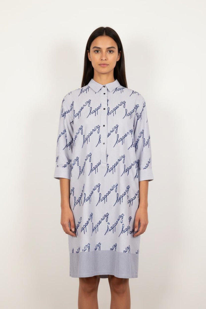 Robe Chemise Bleu et Blanc - Taille XS/34
