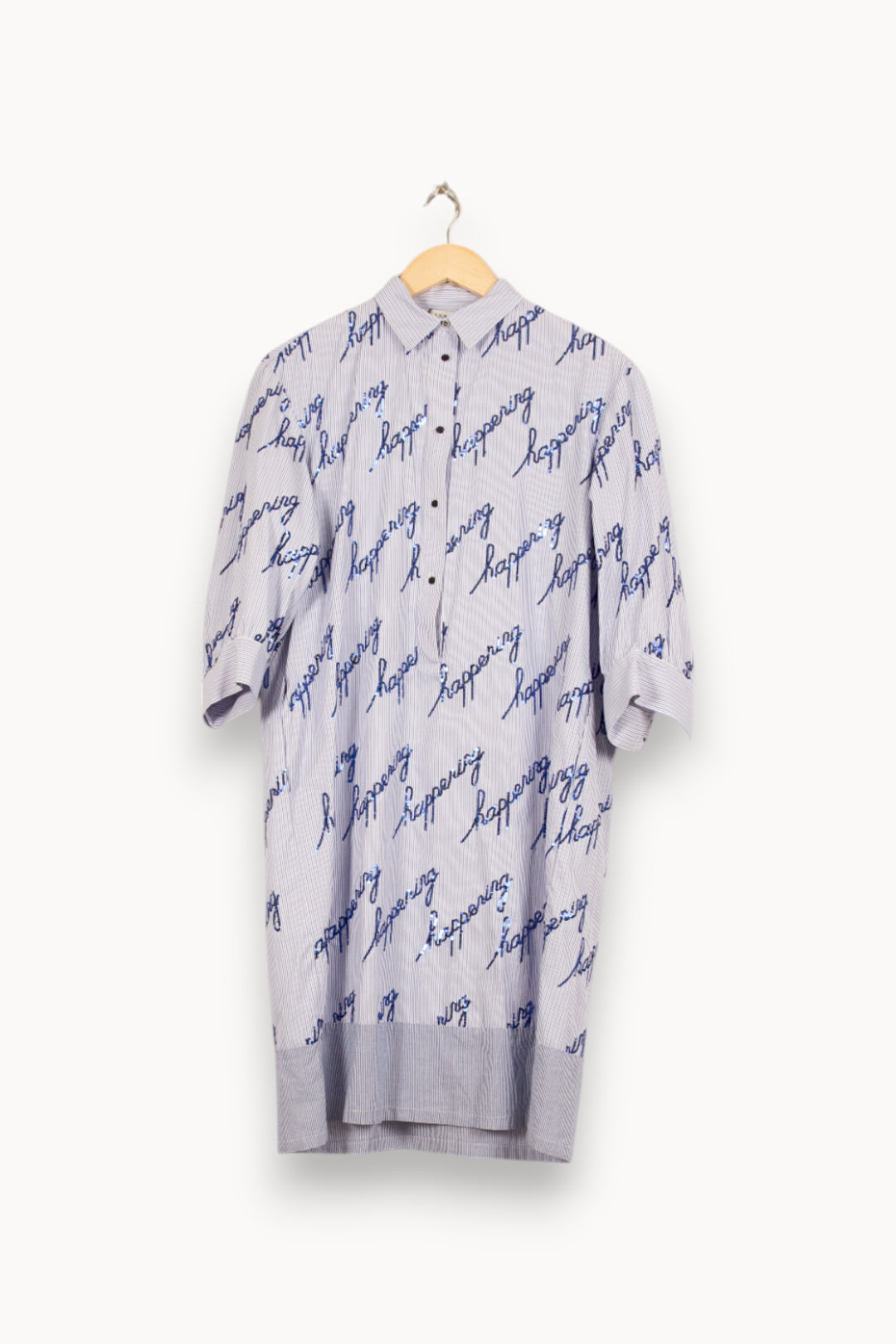 Robe Chemise Bleu et Blanc - Taille XS/34 de la marque Sandro | PARAD45318 - Vendu par Paradigme - Image 2