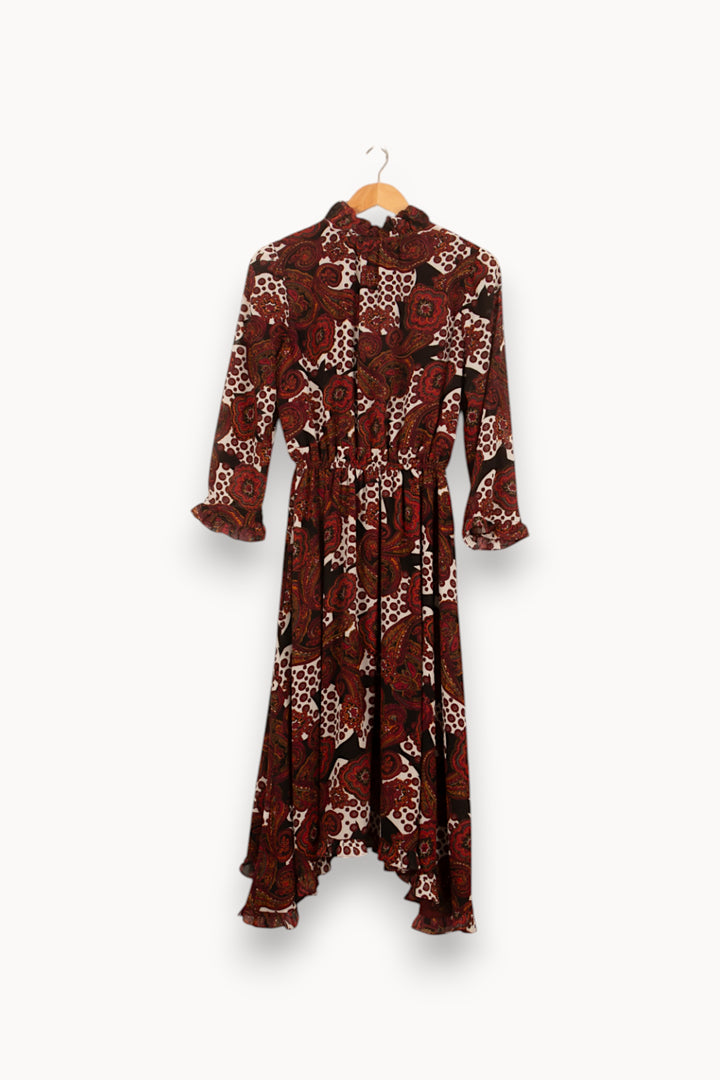 Robe Longue Bordeaux et Marron - Taille L/40 de la marque Claudie Pierlot | PARAD45319 - Vendu par Paradigme - Image 3