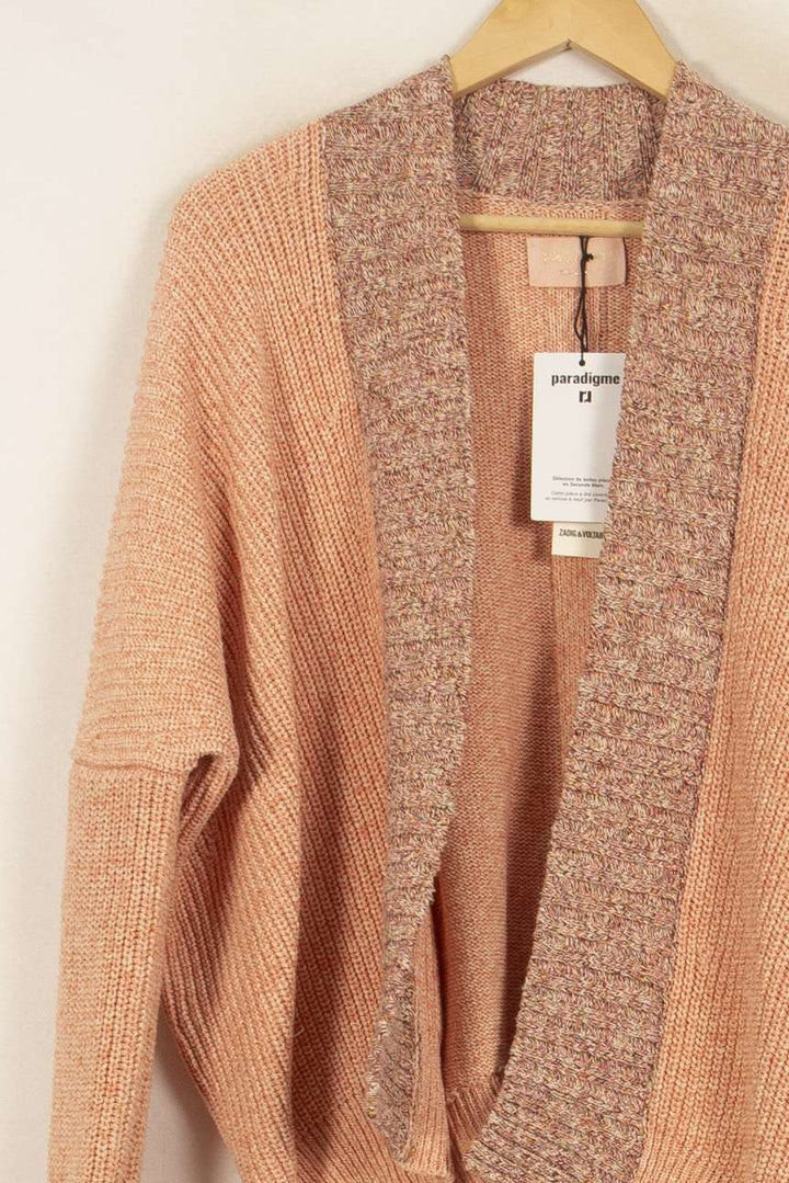 Cardigan Rose et Beige - Taille L/40 de la marque Zadig&Voltaire | PARAD45320 - Vendu par Paradigme - Image 3