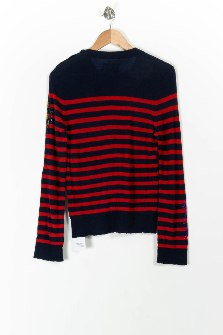 Pull Rayé Bleu Marine et Rouge - Taille L/40 de la marque Zadig&Voltaire | PARAD45332 - Vendu par Paradigme - Image 4