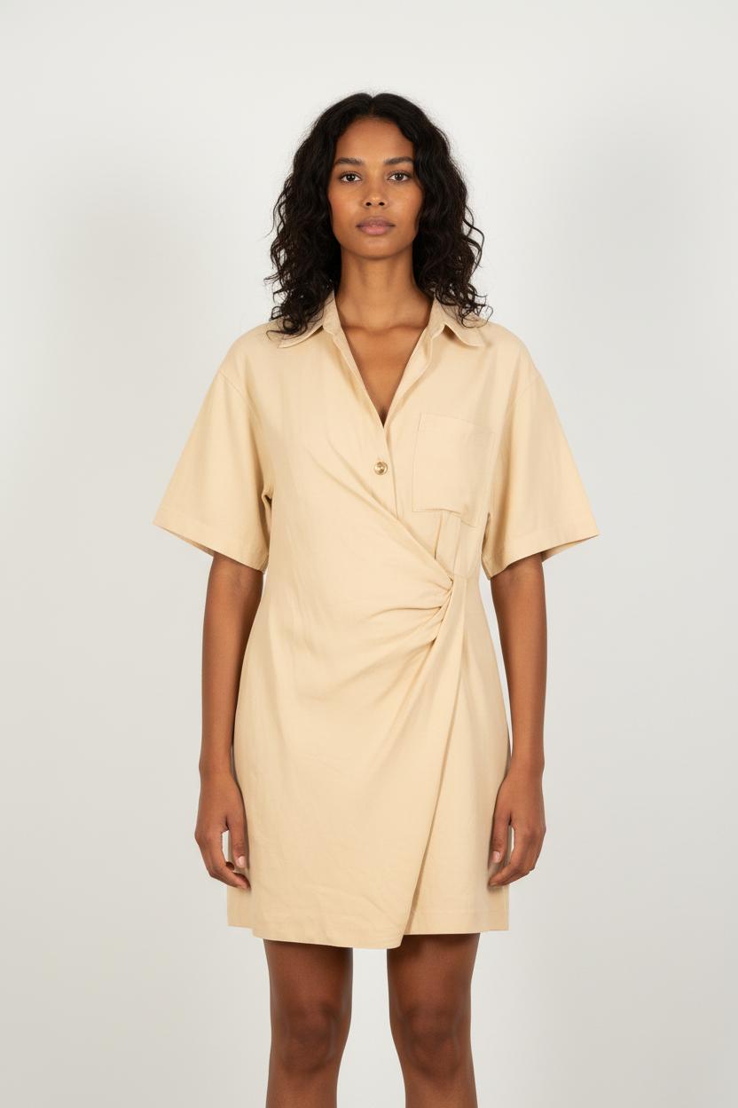 Robe Chemise Beige - Taille L/40