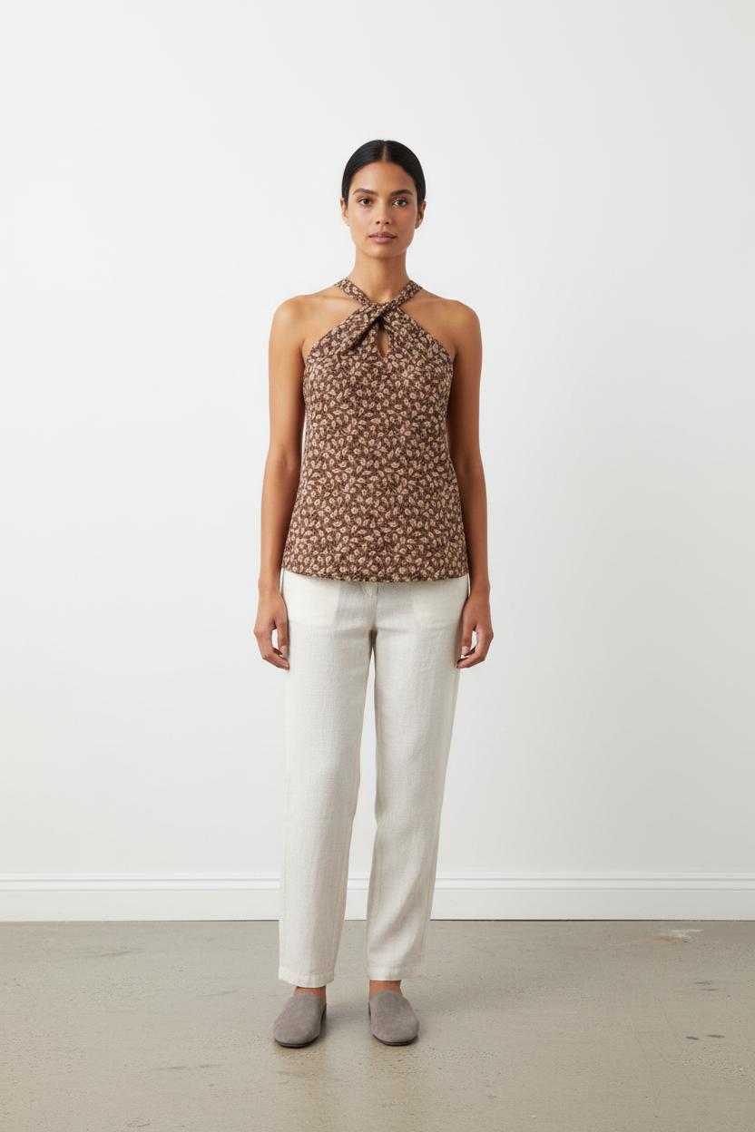 Robe Dos Nu Marron et Beige - Taille S/36