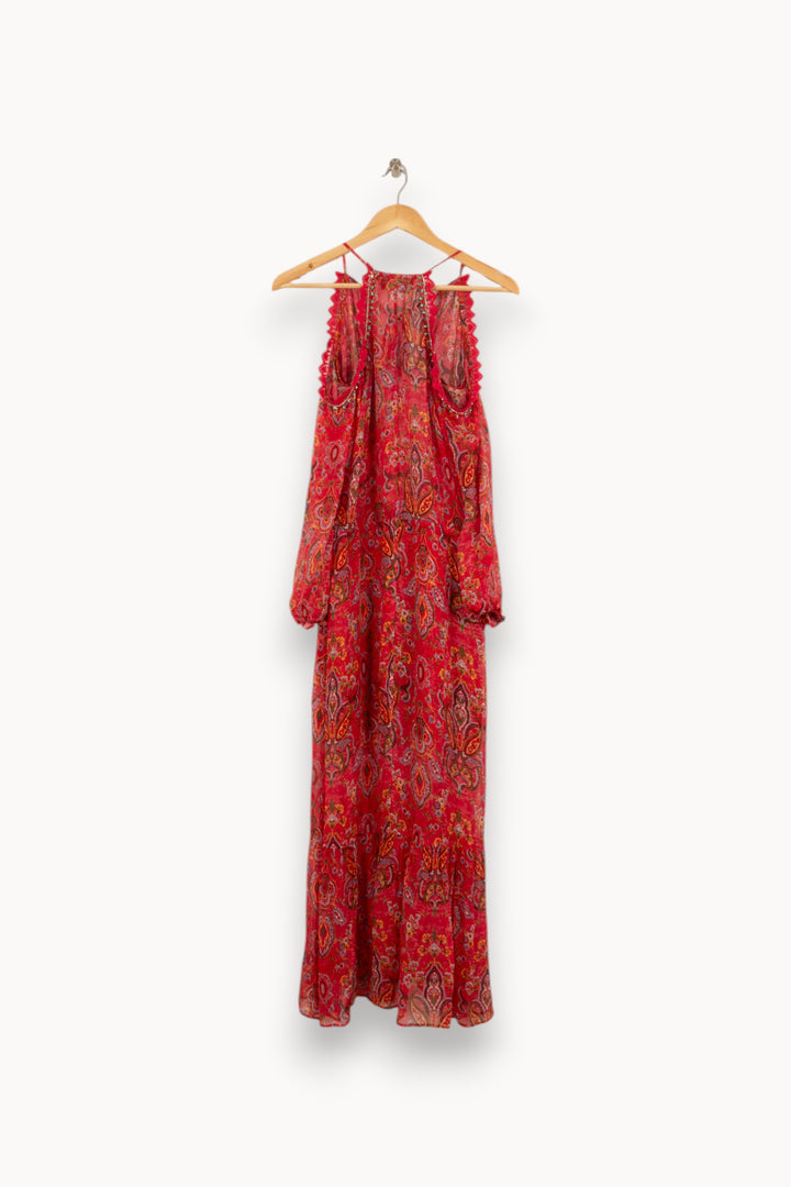 Robe Longue Rouge et Orange - Taille M/38 de la marque The Kooples | PARAD45338 - Vendu par Paradigme - Image 4