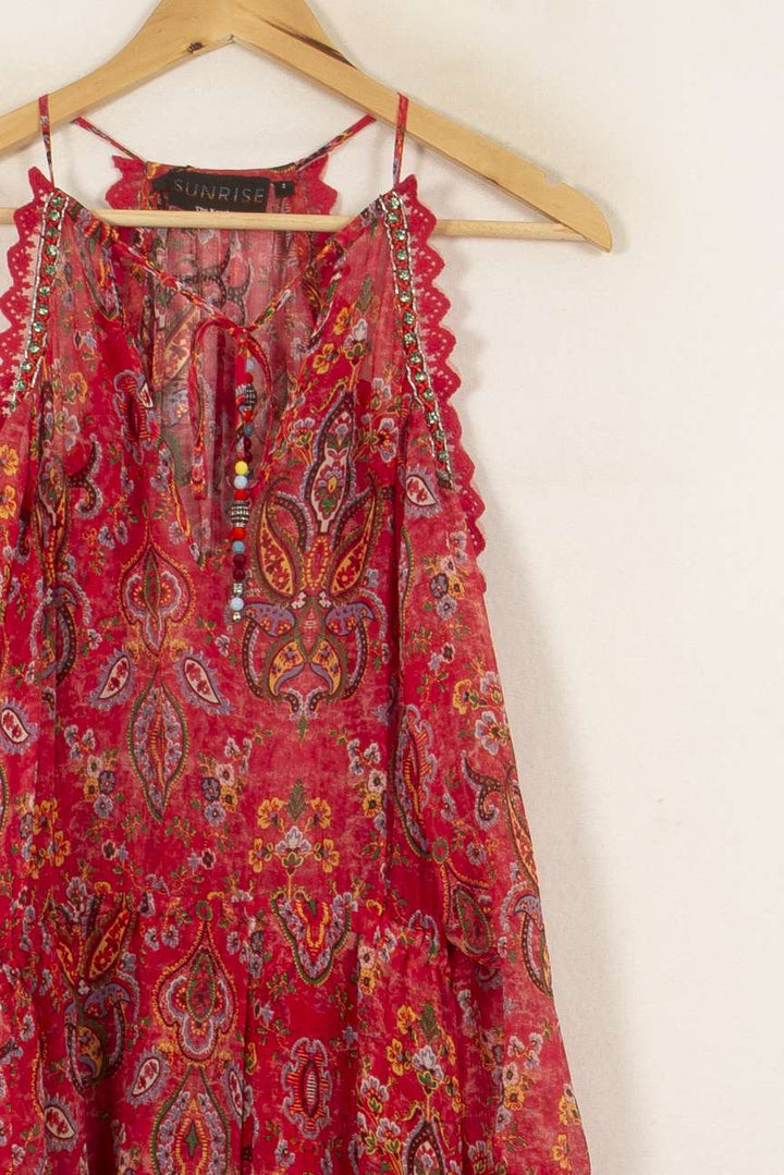 Robe Longue Rouge et Orange - Taille M/38 de la marque The Kooples | PARAD45338 - Vendu par Paradigme - Image 3