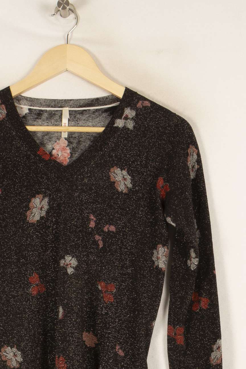 Pull noir brillant à motifs - Taille M/38 de la marque I.Code | PARAD45354 - Vendu par Paradigme - Image 2