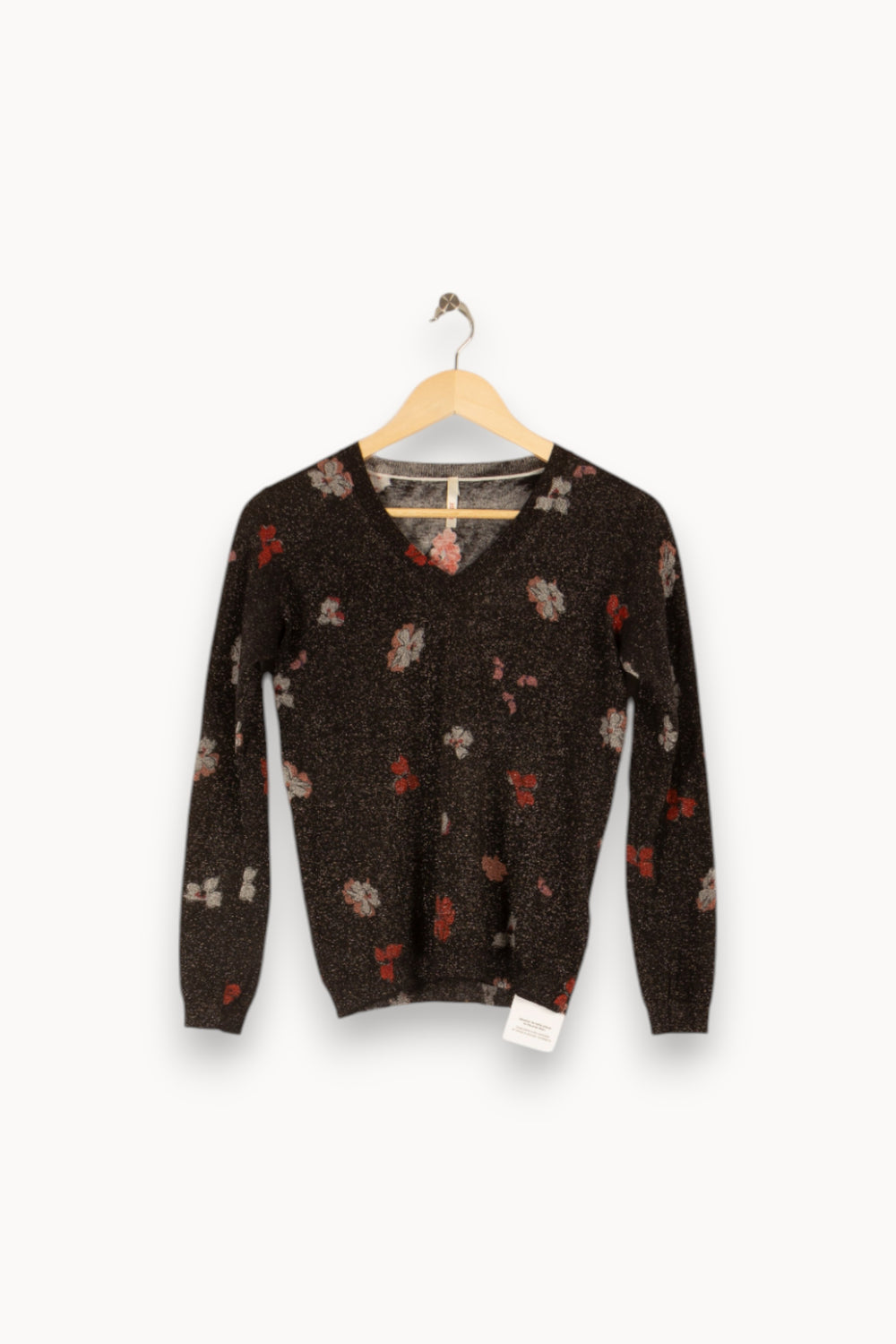 Pull noir brillant à motifs - Taille M/38 de la marque I.Code | PARAD45354 - Vendu par Paradigme - Image 1