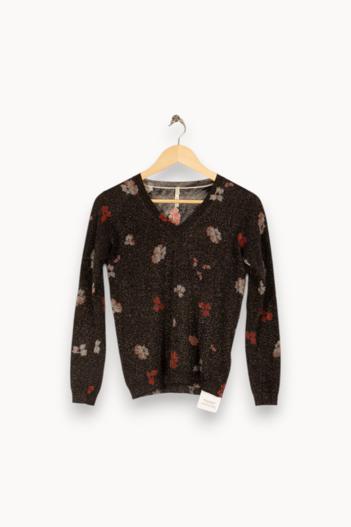Pull noir brillant à motifs - Taille M/38 de la marque I.Code | PARAD45354 - Vendu par Paradigme - Image 1