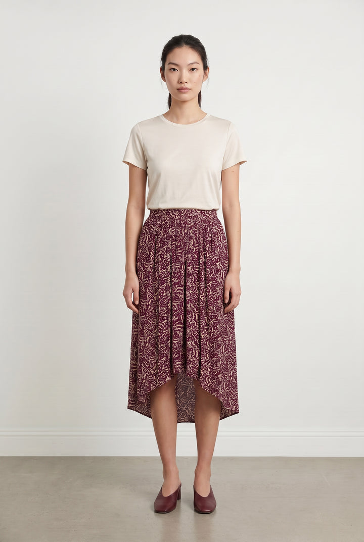 Jupe violette à motifs - Taille S/36 de la marque ba&sh | PARAD45358 - Vendu par Paradigme - Image 1