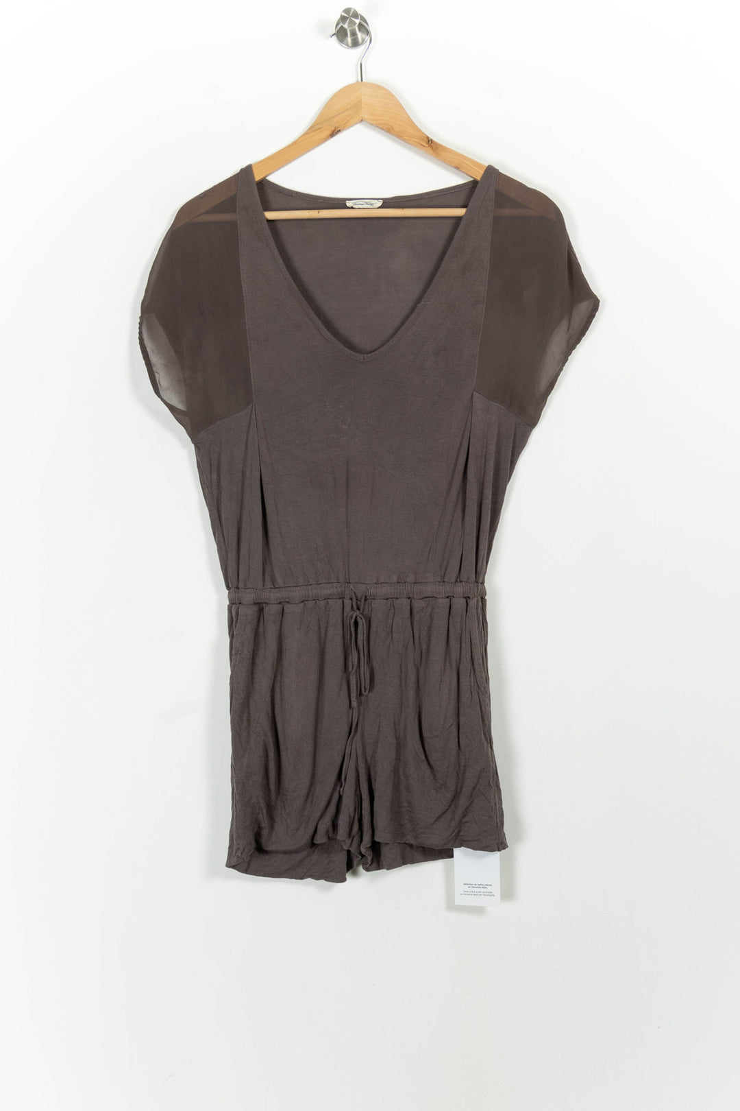 Combishort marron/gris - Taille S/36 de la marque American Vintage | PARAD45360 - Vendu par Paradigme - Image 2