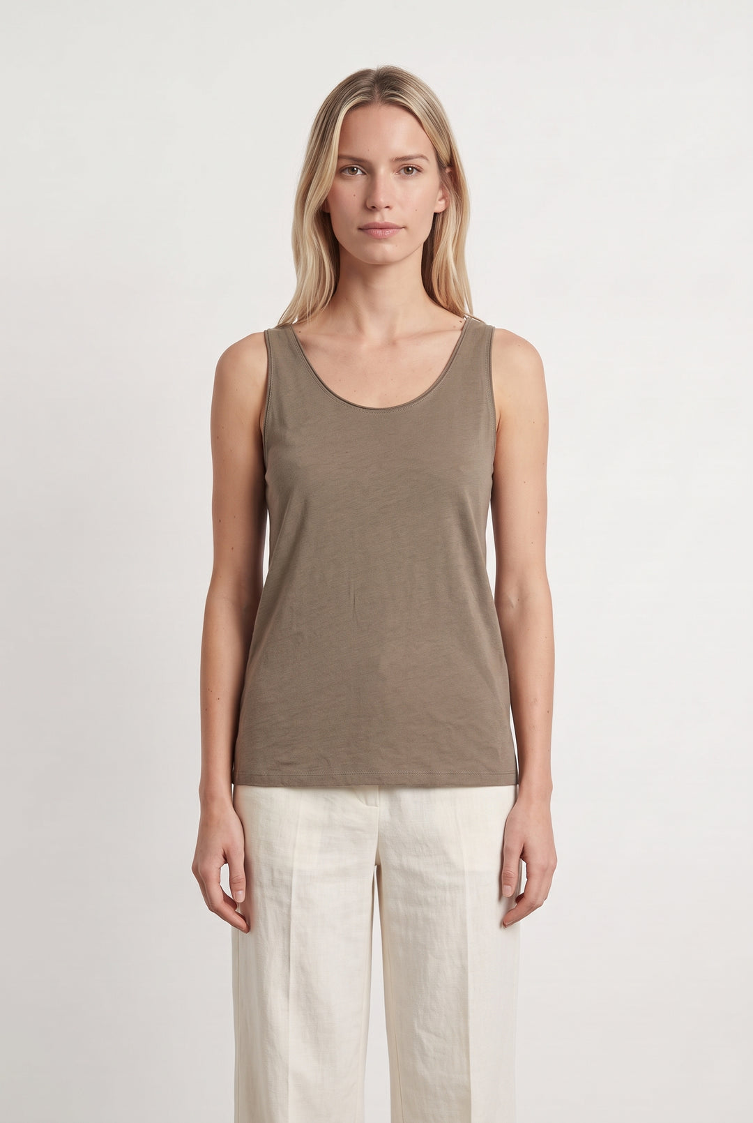 Débardeur beige foncé - Taille S/36 de la marque Majestic Filatures | PARAD45361 - Vendu par Paradigme - Image 1