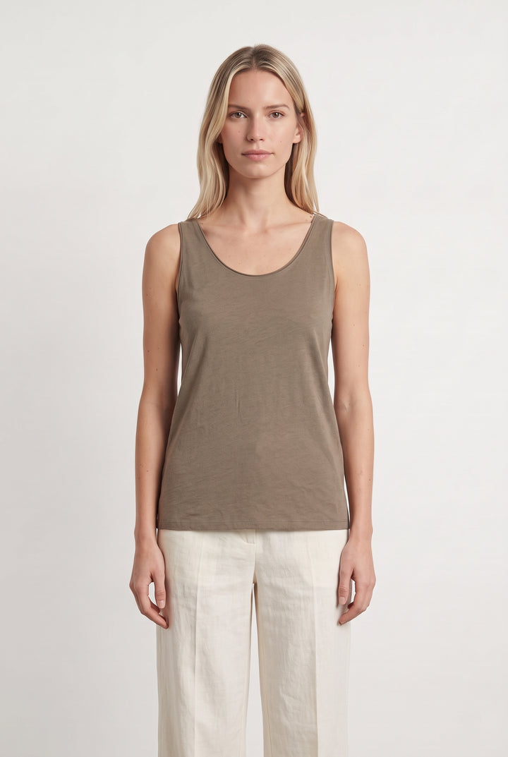 Débardeur beige foncé - Taille S/36 de la marque Majestic Filatures | PARAD45361 - Vendu par Paradigme - Image 1