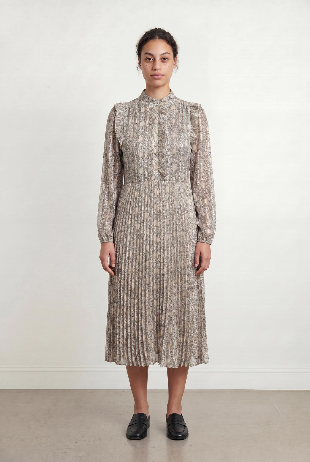Robe longue beige à motifs - Taille L/40 de la marque ba&sh | PARAD45387 - Vendu par Paradigme - Image 1
