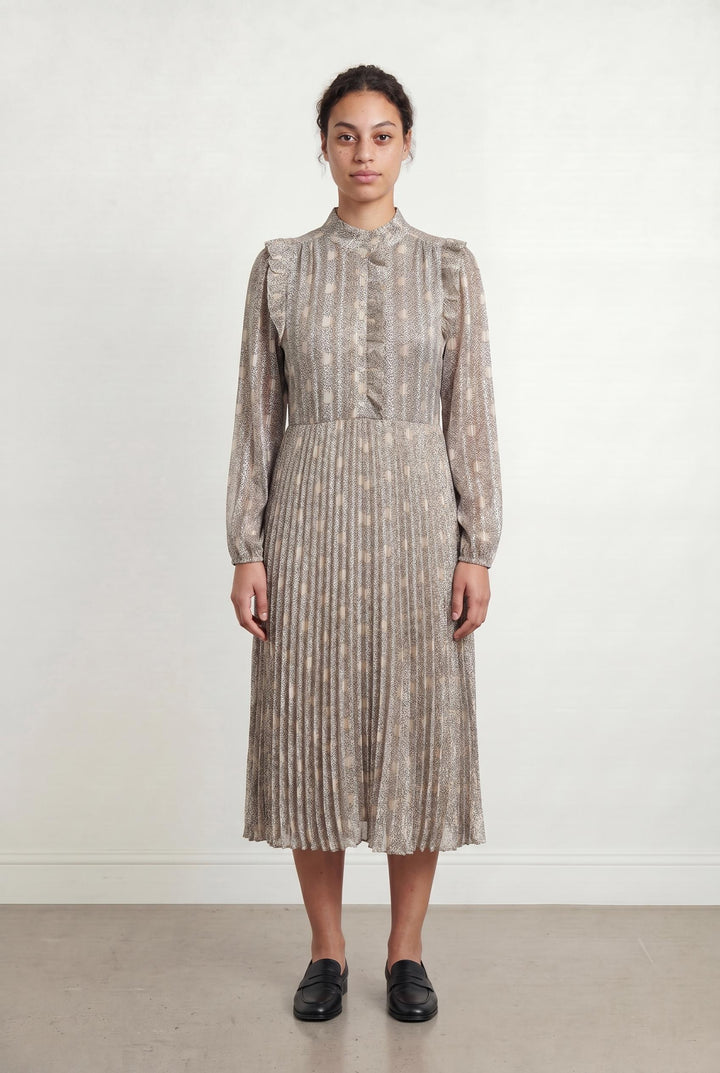Robe longue beige à motifs - Taille L/40 de la marque ba&sh | PARAD45387 - Vendu par Paradigme - Image 1