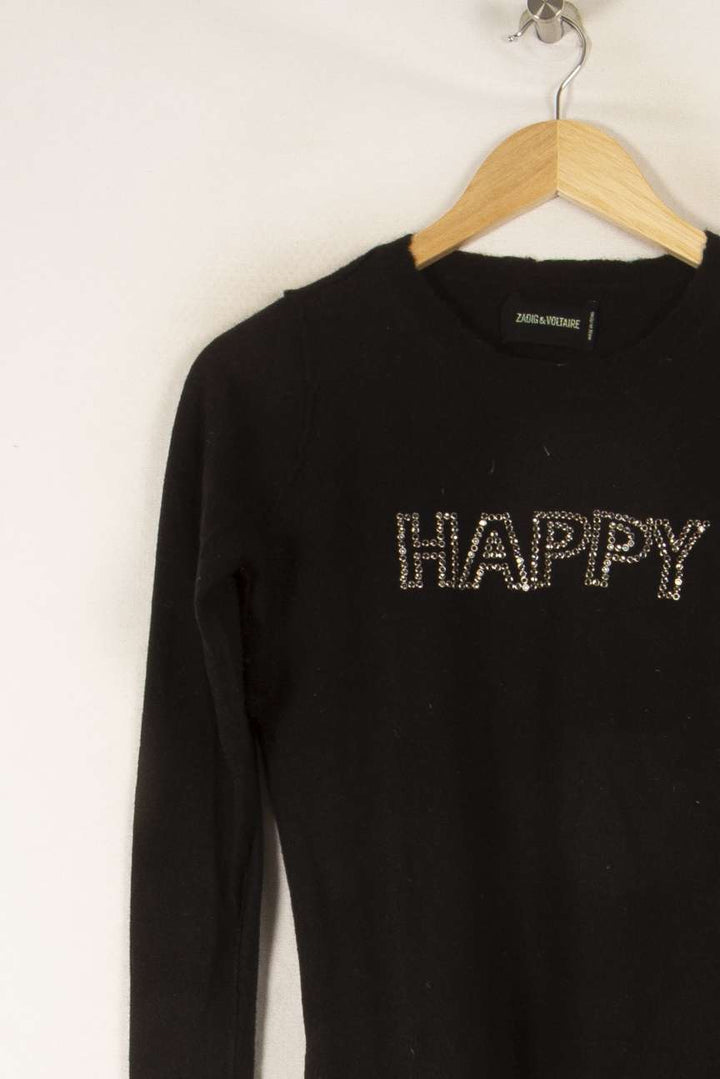 Pull noir "Happy" - Taille S/36 de la marque Zadig&Voltaire | PARAD45391 - Vendu par Paradigme - Image 3