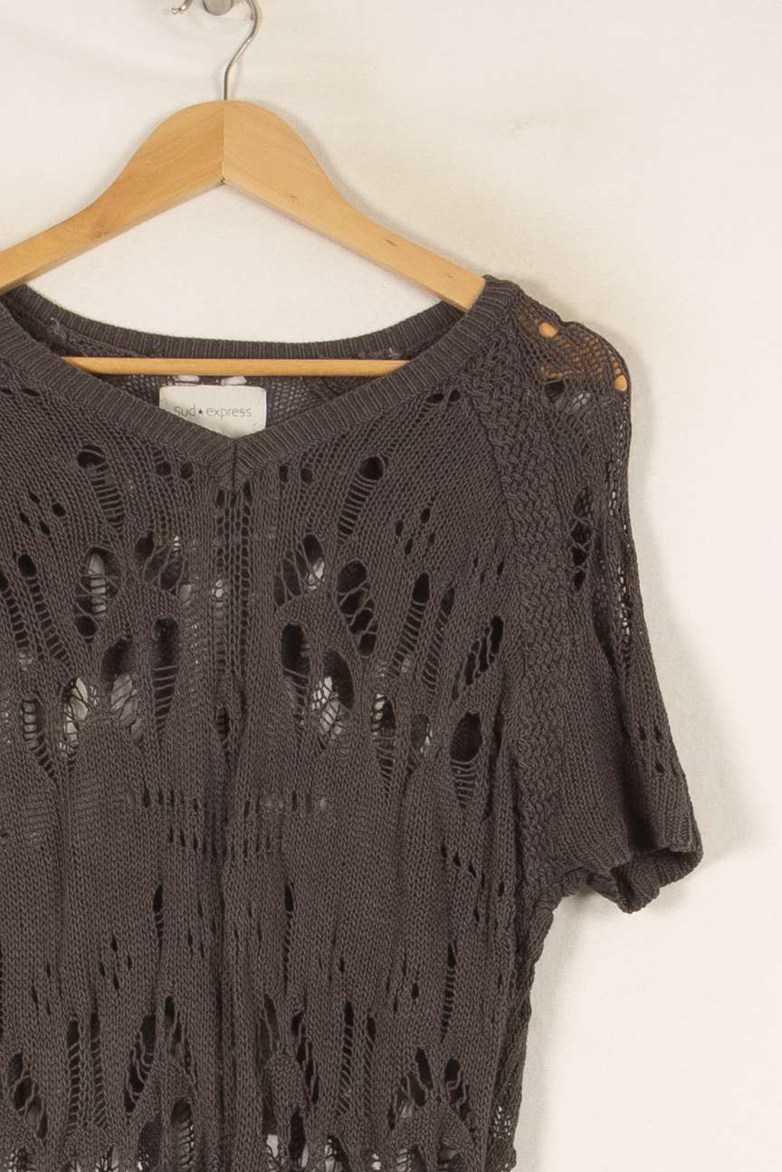Pull en maille gris - Taille M/38 de la marque Sud express | PARAD45404 - Vendu par Paradigme - Image 2