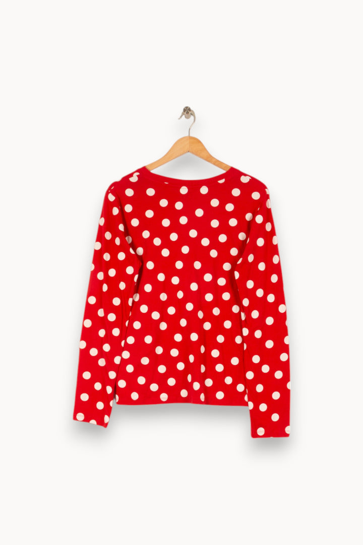 T-shirt manches longues rouge à pois - Taille S/36 de la marque Léon & Harper | PARAD45431 - Vendu par Paradigme - Image 3