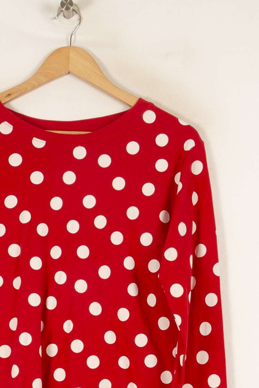 T-shirt manches longues rouge à pois - Taille S/36 de la marque Léon & Harper | PARAD45431 - Vendu par Paradigme - Image 2