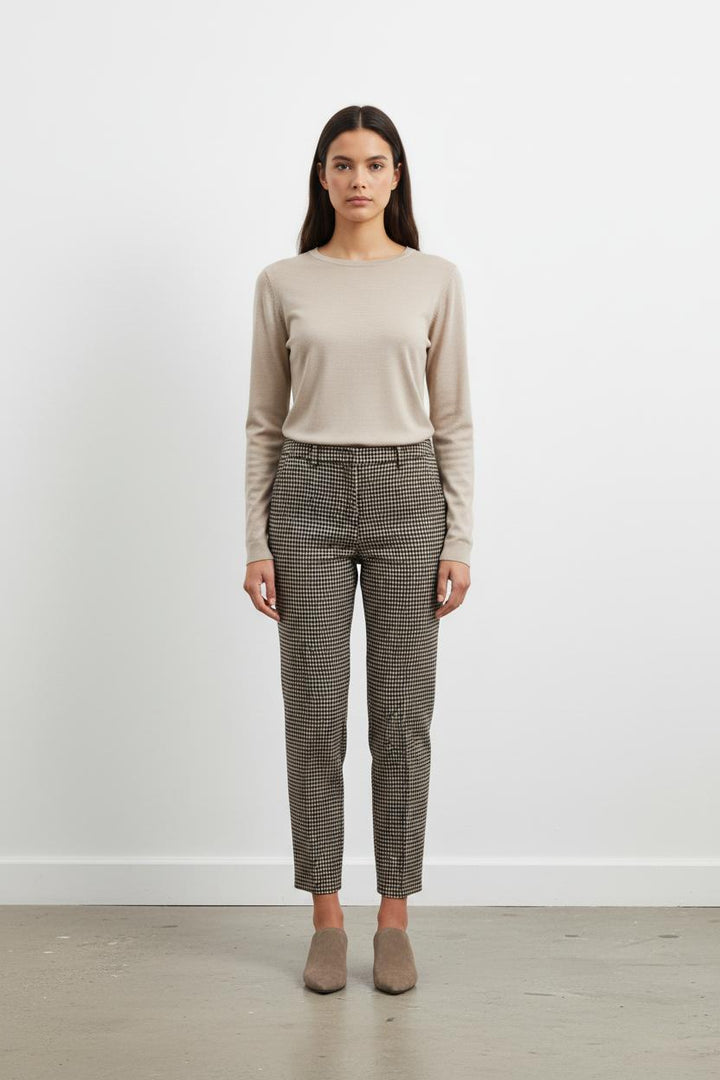 Pantalon noir et marron à carreaux - Taille XS/34