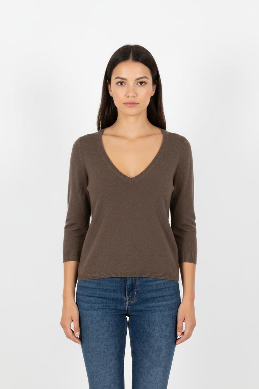 Pull gris/marron - Taille S/36