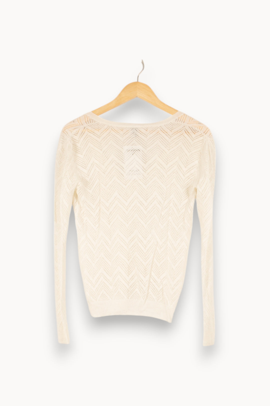 Pull en maille blanc - Taille S/36 de la marque American Vintage | PARAD45459 - Vendu par Paradigme - Image 3