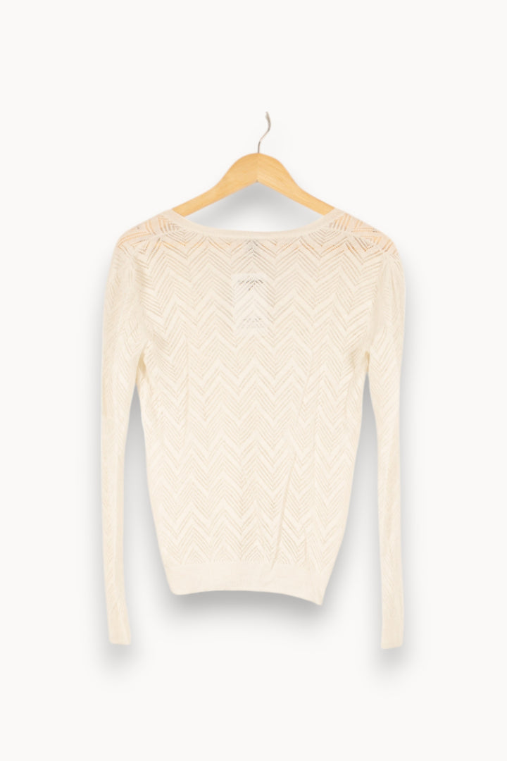 Pull en maille blanc - Taille S/36 de la marque American Vintage | PARAD45459 - Vendu par Paradigme - Image 3