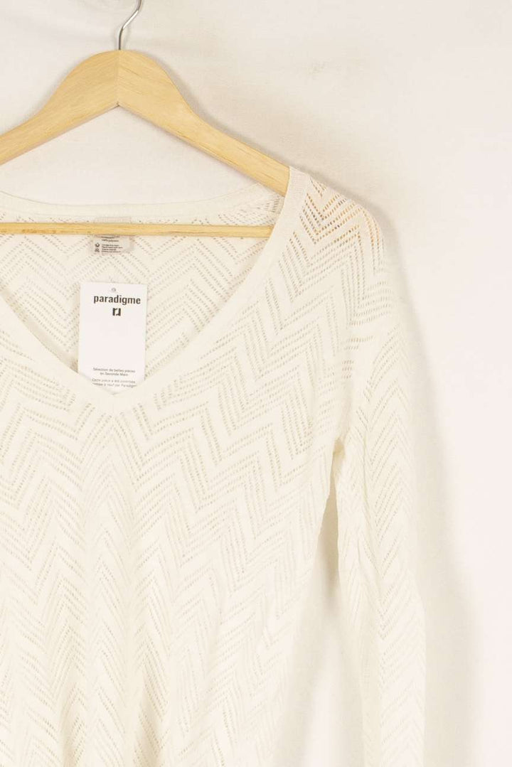 Pull en maille blanc - Taille S/36 de la marque American Vintage | PARAD45459 - Vendu par Paradigme - Image 2