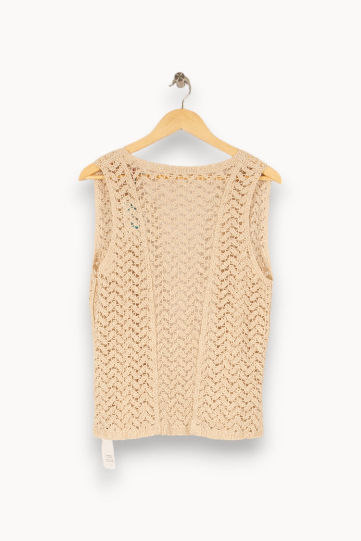 Gilet en maille beige - Taille S/36 de la marque La Fée Maraboutée | PARAD45460 - Vendu par Paradigme - Image 3