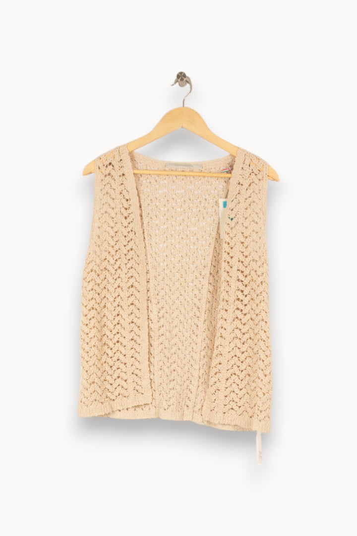 Gilet en maille beige - Taille S/36 de la marque La Fée Maraboutée | PARAD45460 - Vendu par Paradigme - Image 1