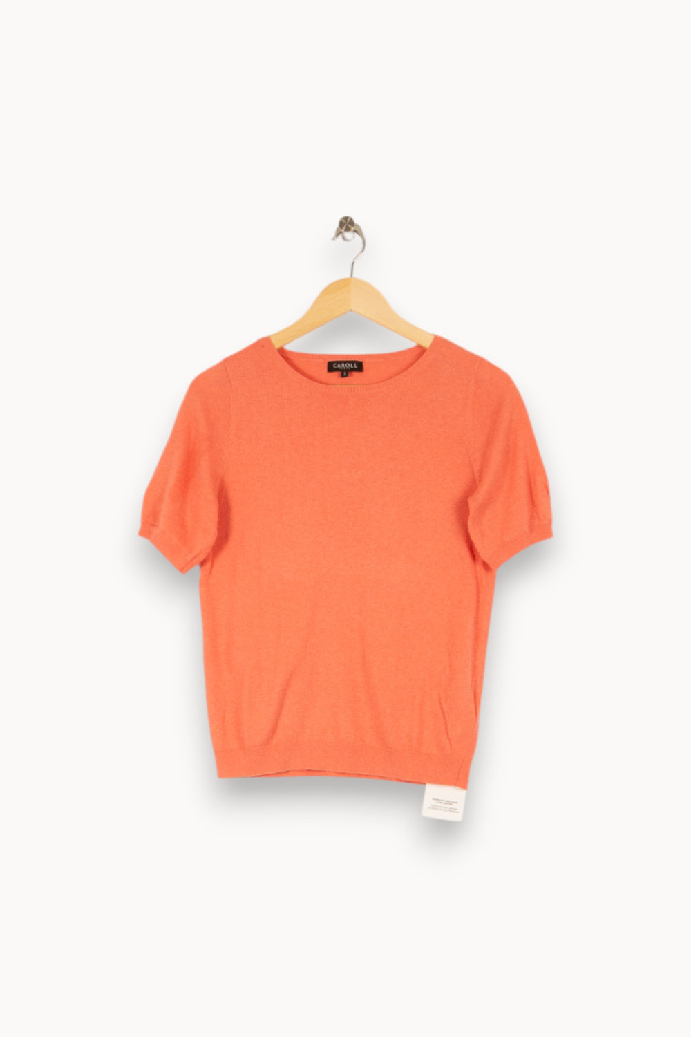 Pull manches courtes rose - Taille S/36 de la marque Caroll | PARAD45480 - Vendu par Paradigme - Image 1