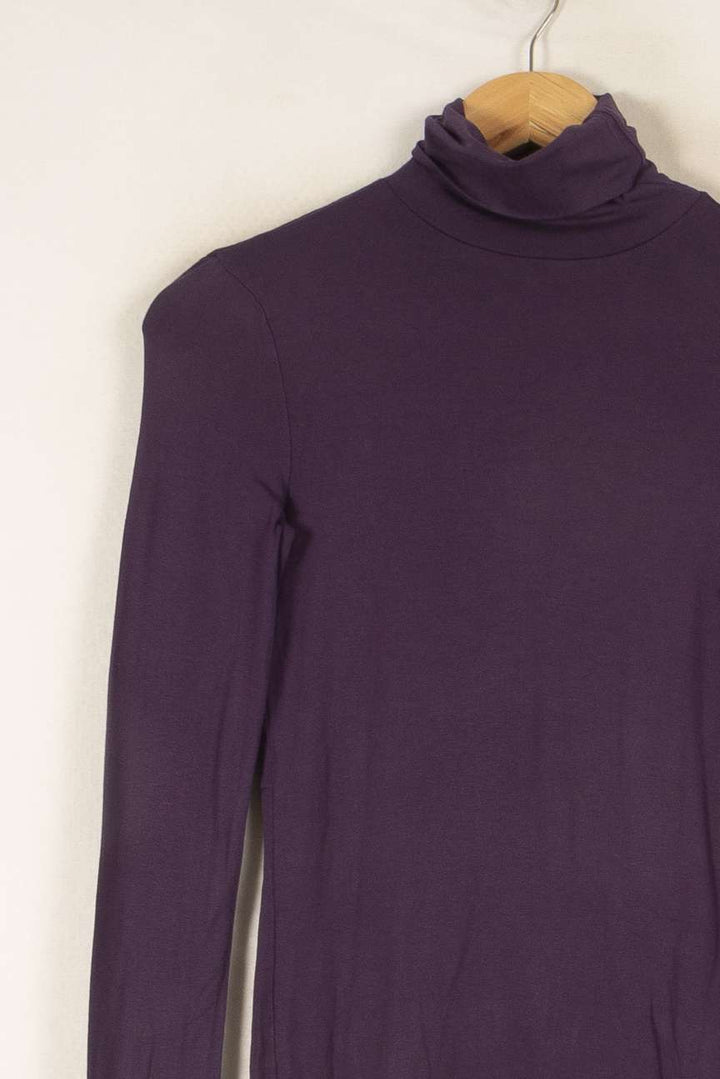T-shirt manches longues violet col roulé - Taille XS/34 de la marque Caroll | PARAD45481 - Vendu par Paradigme - Image 2